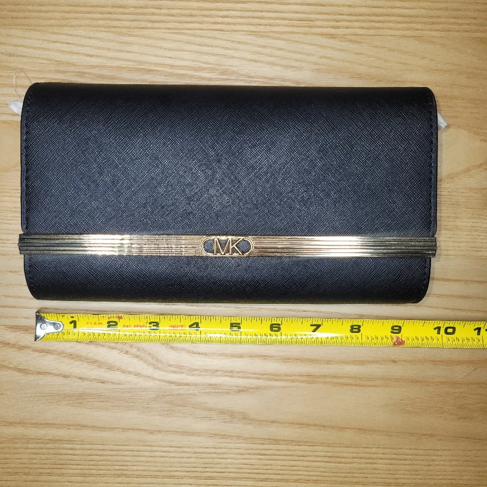 Michael Kors Black and‎ Gold Wristlet